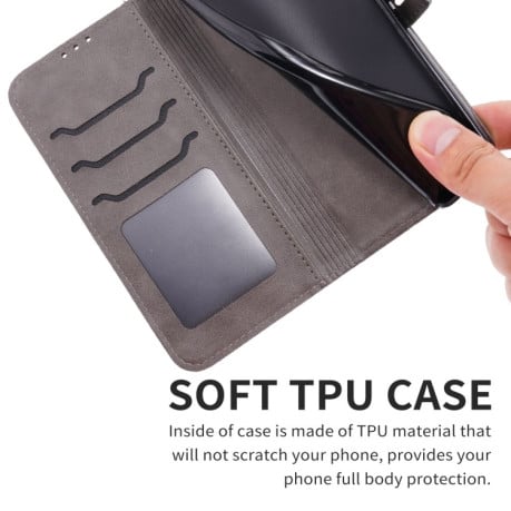 Чехол-книжка Happy Cat Pattern на Samsung Galaxy A26 5G / A17 5G - серый