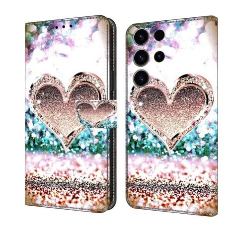 Чехол-книжка Crystal 3D Shockproof Protective Leather для Samsung Galaxy S23 FE 5G - Pink Diamond Heart