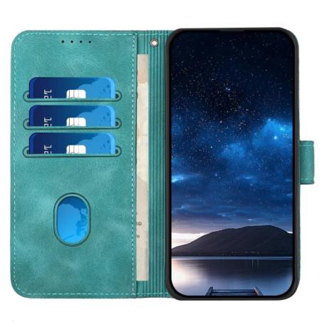 Чехол-книжка Grid Butterfly Embossed Pattern Flip Leather для Xiaomi Redmi Note 14 5G/Poco M7 Pro 5G - голубой