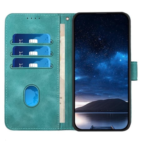 Чохол-книжка Grid Butterfly Embossed Pattern Flip Leather для Xiaomi Redmi Note 14 Pro 5G/Poco X7 - блакитний