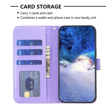 Чехол-книжка Four-leaf Clasp Embossed на Xiaomi Redmi Note 14 5G/Poco M7 Pro 5G - фиолетовый