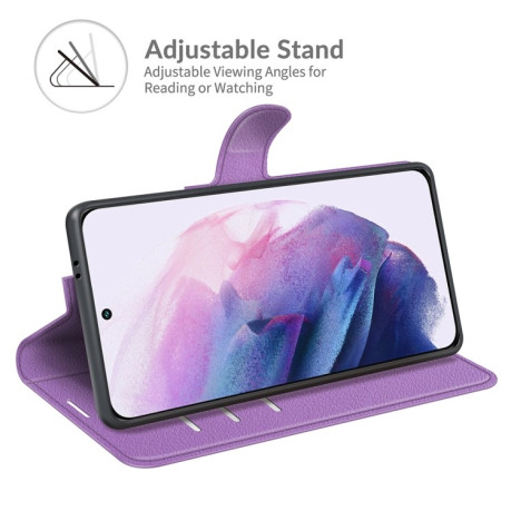 Чохол-книжка Litchi Texture Samsung Galaxy S22 Plus 5G - фіолетовий