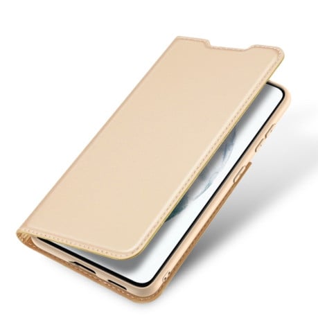 Чехол-книжка DUX DUCIS Skin Pro Series на Samsung Galaxy S21 FE - золотой