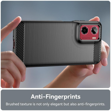 Протиударний чохол Brushed Texture Carbon Fiber на Motorola Moto G05 - чорний