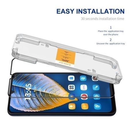 Захисне Скло ENKAY Easy Install High Alumina Silicon для Samsung Galaxy A16 5G - чорне