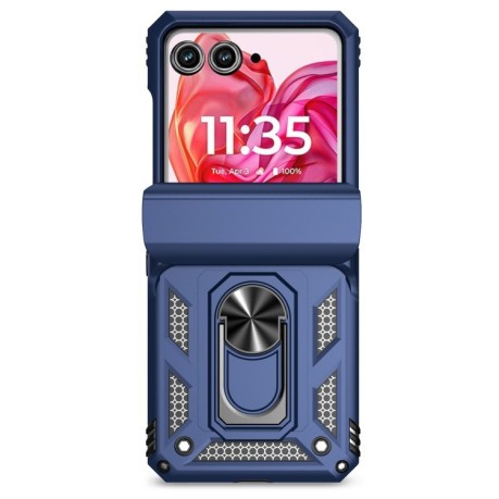 Противоударный чехол Sliding Camshield для Motorola razr 50 - синий