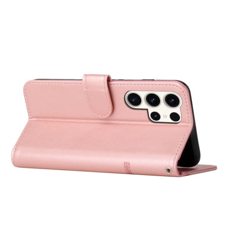 Чехол-книжка Stitching Calf Texture для Samsung Galaxy S25 Ultra 5G - розовое золото