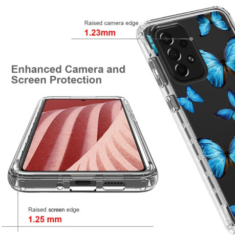 Протиударний чохол Transparent Painted Samsung Galaxy A73 - Blue Butterflies