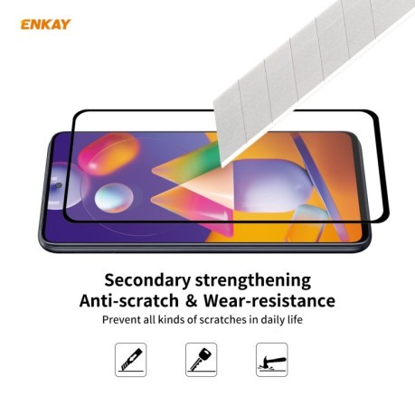 Защитное стекло ENKAY Hat-prince Full Glue 0.26mm 9H 3D на Samsung Galaxy M31s - черное
