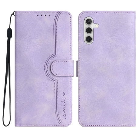 Чехол-книжка Skin Feel Heart Amile для Samsung Galaxy M34 - фиолетовый