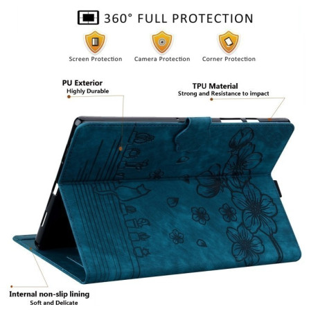 Чохол-книжка Cartoon Sakura Cat для Xiaomi Redmi Pad SE 8.7 - синій