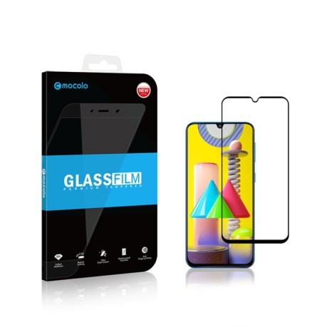 Комплект защитных стекол 2PC mocolo 0.33mm 9H 3D Full Glue на Samsung Galaxy M31 - черное