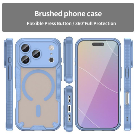 Противоударный чехол Armor Glaze MagSafe Magnetic для iPhone 17 Pro - синий