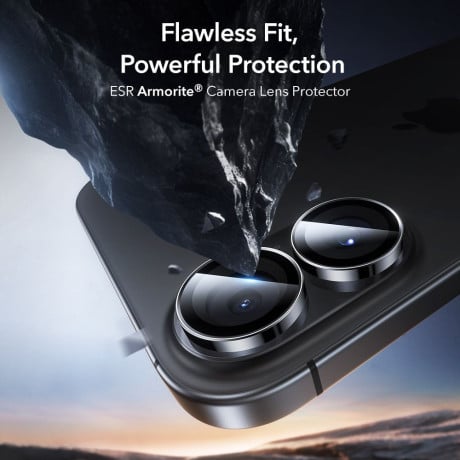 Защитное стекло на камеру ESR Armorite Camera на iPhone 16 / 16 Plus / 17 - Black