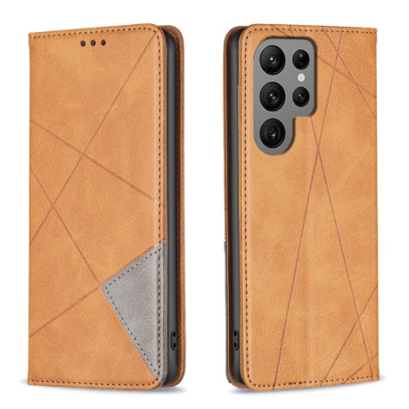 Чохол-книжка Rhombus Texture для Samsung Galaxy S25 Ultra 5G - жовтий
