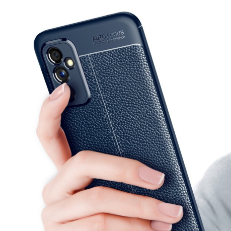 Противоударный чехол Litchi Texture для Samsung Galaxy M52 5G - черный
