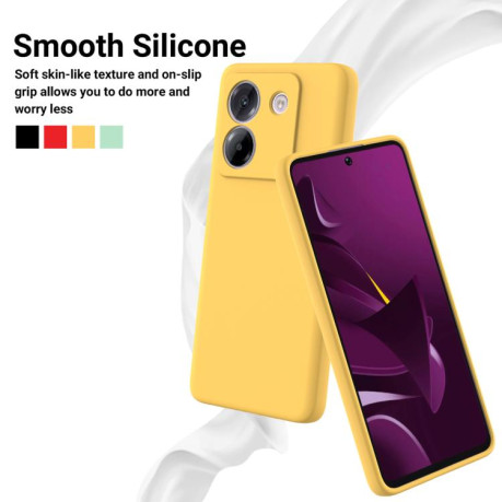Силіконовий чохол Solid Color Liquid Silicone на Xiaomi Poco M7 Pro 5G - жовтий