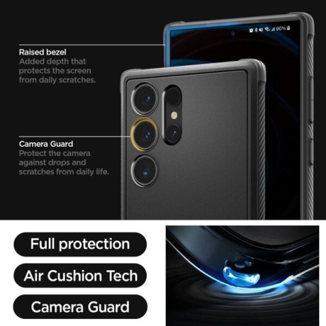 Оригинальный чехол Spigen Rugged Armor на Samsung Galaxy S24 Ultra - Matte Black