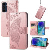 Чехол-книжка Butterfly Love Flower Embossed для Samsung Galaxy A16 - розовое золото