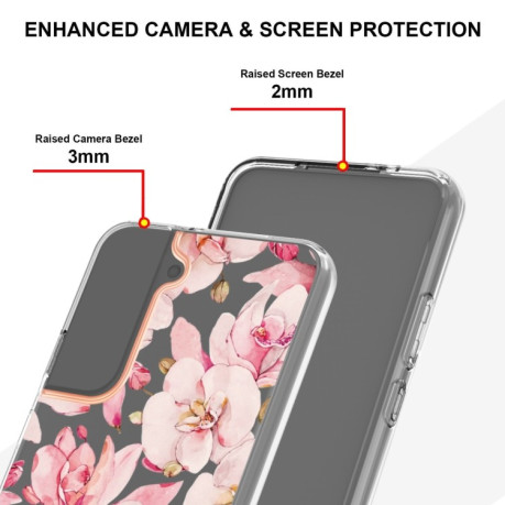 Противоударный чехол Flowers and Plants Series для Samsung Galaxy S22 Plus - Pink Gardenia