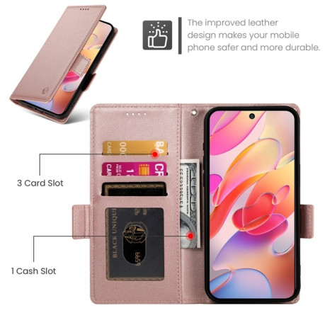 Чохол-книжка Side Buckle Magnetic Frosted Leather для Samsung Galaxy A26 5G - рожеве золото