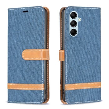 Чехол-книжка Color Matching Denim Texture для Samsung Galaxy M14 5G - темно-синий