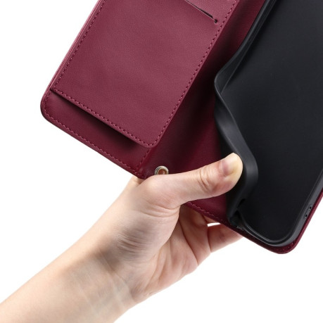 Чехол-книжка Ring Buckle Rhombic Leather для Google Pixel 8a - красный