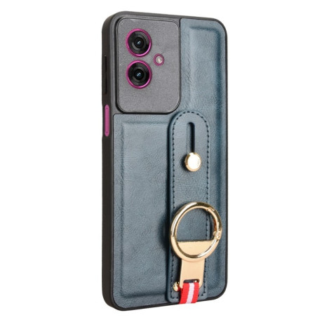 Протиударний чохол Wristband Leather Back для Motorola Moto G55 5G - синій