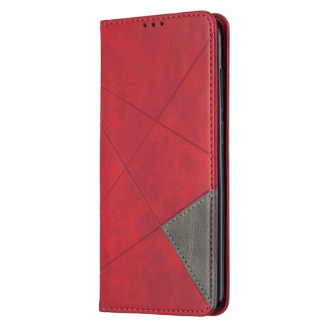 Чехол-книжка Rhombus Texture на Xiaomi Redmi Note 9 - красный