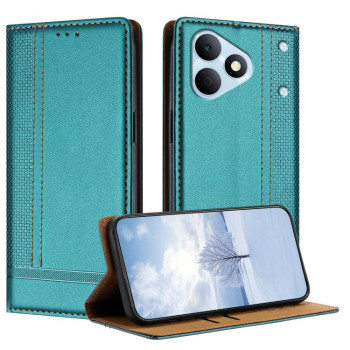 Чехол-книжка из веган-кожи с прострочкой Stitching Design Scratch-Resistant Vegan Leather на Realme Note 80 4G — зелёный