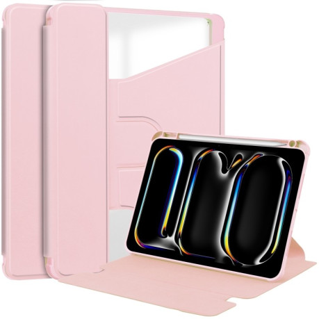 Чохол-книжка Transparent Rotation Smart Leather для iPad Pro 13 2024 - рожевий