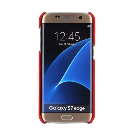 Кожаный Чехол Fashion Deluxe Retro для Samsung Galaxy S7 Edge / G935 - красный