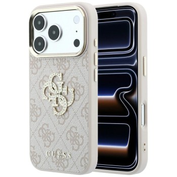 Оригинальный чехол Guess 4G &amp; Big Strass Logo на iPhone 17 Pro / 18 Pro - Pink