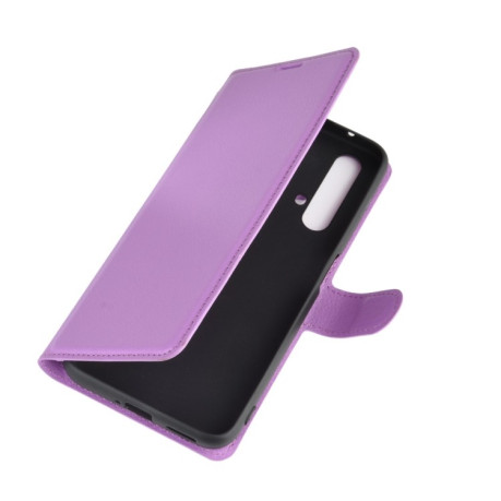Чехол-книжка Litchi Texture на Realme X50/X3 - фиолетовый