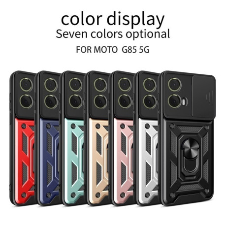 Противоударный чехол Camera Sliding для Motorola Moto G85 / S50 Neo - зеленый
