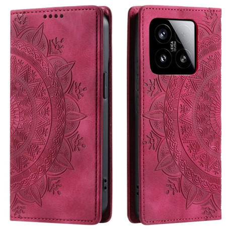 Чохол-книжка Totem Embossed Magnetic Leather для Xiaomi 15 - червоний