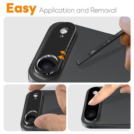 Комплект защитных стекл на камеру 2pcs NORTHJO Camera Lens Protector 3D HD Tempered Glass на iPhone Air - черное
