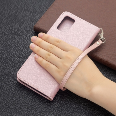 Чехол-книжка Litchi Texture Pure Color на Samsung Galaxy A02s - розовое золото