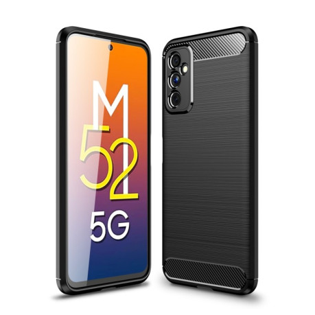 Чохол Brushed Texture Carbon Fiber Samsung Galaxy M52 5G - чорний