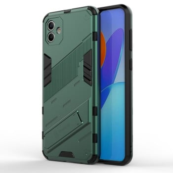 Противоударный чехол Punk Armor с подставкой на Samsung Galaxy A04 4G - зеленый