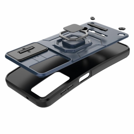 Противоударный чехол Sliding Camshield для Samsung Galaxy S25+ 5G - синий