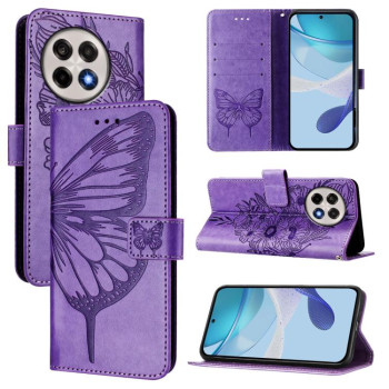 Чохол-книжка з тисненням &quot;метелика&quot; та магнітним хлястиком на OnePlus 13R/Ace 5/Ace 5 Pro - фіолетовий