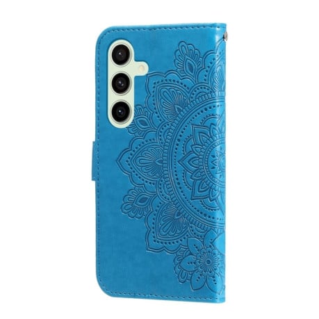 Чехол-книжка 7-petal Flowers Embossing для Samsung Galaxy S24 FE 5G - синий