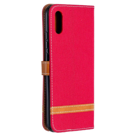 Чехол-книжка Color Matching Denim Texture на Xiaomi Redmi 9A - красный