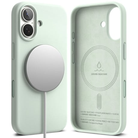 Оригинальный силиконовый чехол Ringke Silicone Magnetic с MagSafe на iPhone 17 Pro - Mint