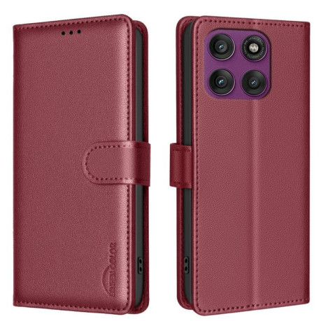 Чехол-книжка Litchi Texture RFID Anti-theft Leather для Motorola Edge 60 Pro - червоний