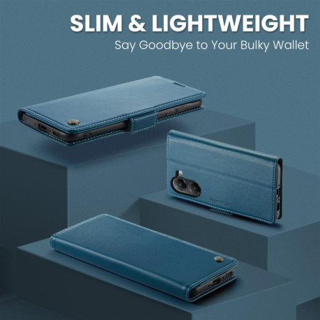 Чехол-книжка CaseMe 023 Butterfly Buckle Litchi Texture RFID Anti-theft Leather для Xiaomi Poco X7 Pro - синий