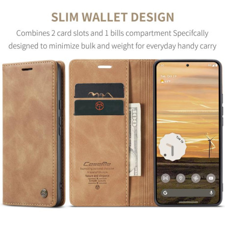 Чехол-книжка CaseMe-013 Multifunctional на Google Pixel 9a - коричневый