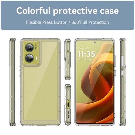 Противоударный чехол Colorful Acrylic Series для Motorola Moto G85 - прозрачный