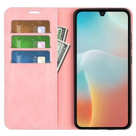 Чехол-книжка Retro Skin Feel Business Magnetic на Samsung Galaxy M16 / F16 - розовый